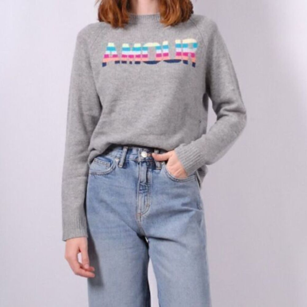 ZADIG & VOLTAIRE Bali Bis Amour Cashmere Sweater MEDIUM